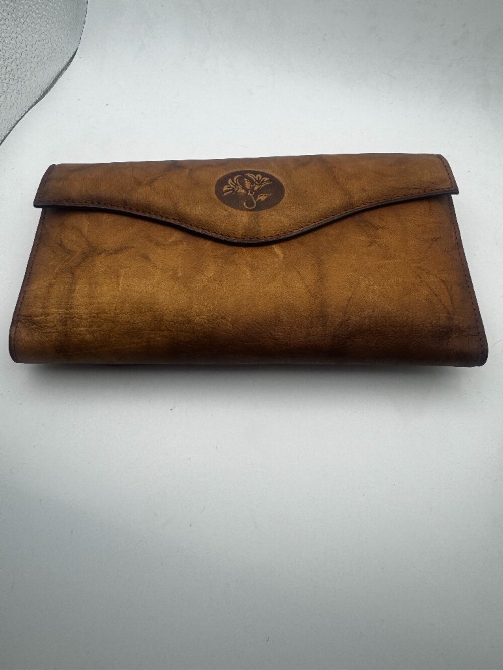NWT Vintage Buxton Heiress Leather Organizer Clutch Wallet Floral Embossed Brown